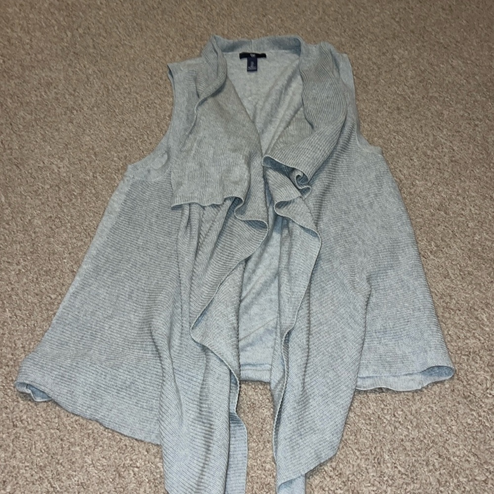 Gap cotton gray sweater vest with open front size large